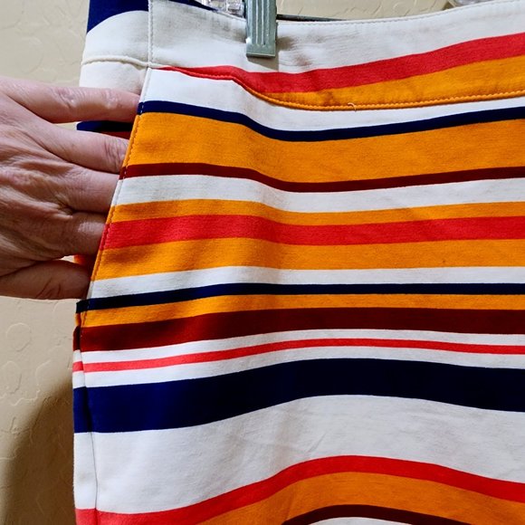 Women's Colorful Stripe Side Pockets Fully Lined Size 16 Skirt Nautical Summer - Picture 2 of 9